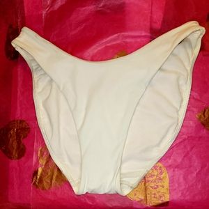 NEW SZ 6 VICTORIA'S SECRET VINTAGE BRIGHT WHITE BATHING SUIT BOTTOM MIDSCOOP